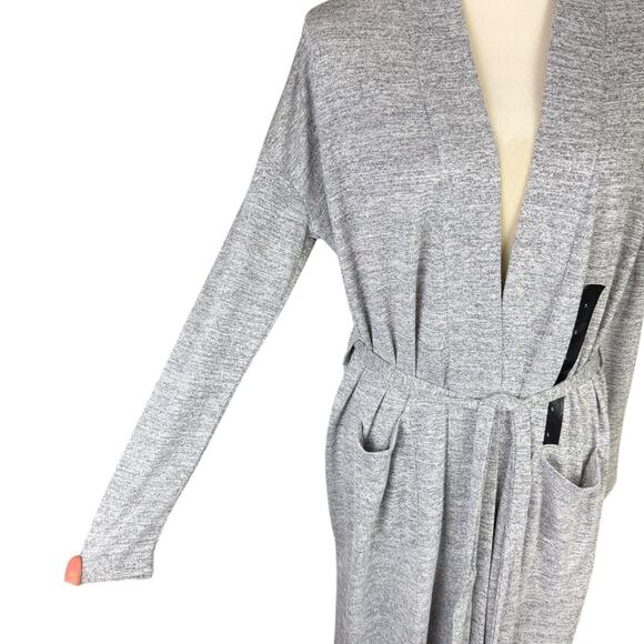 Banana Republic NEW Heather Gray Knit Luxespun Tie Waist Duster Cardigan Sweater - Picture 10 of 14